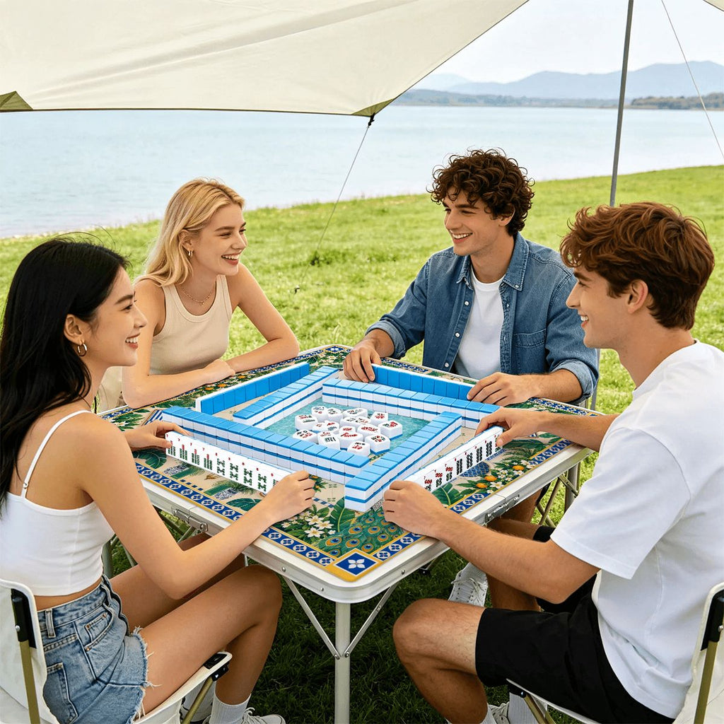 Pink Leopard Grove Sleek-Surface American Mahjong Mat – 2 Sizes Available