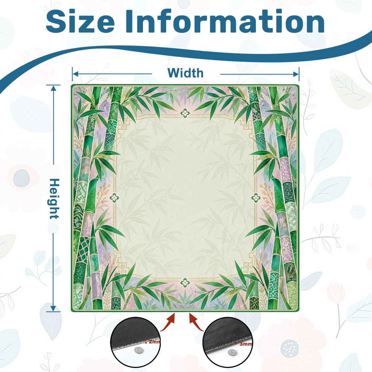 Jade Bamboo Garden Sleek-Surface American Mahjong Mat – 2 Sizes Available