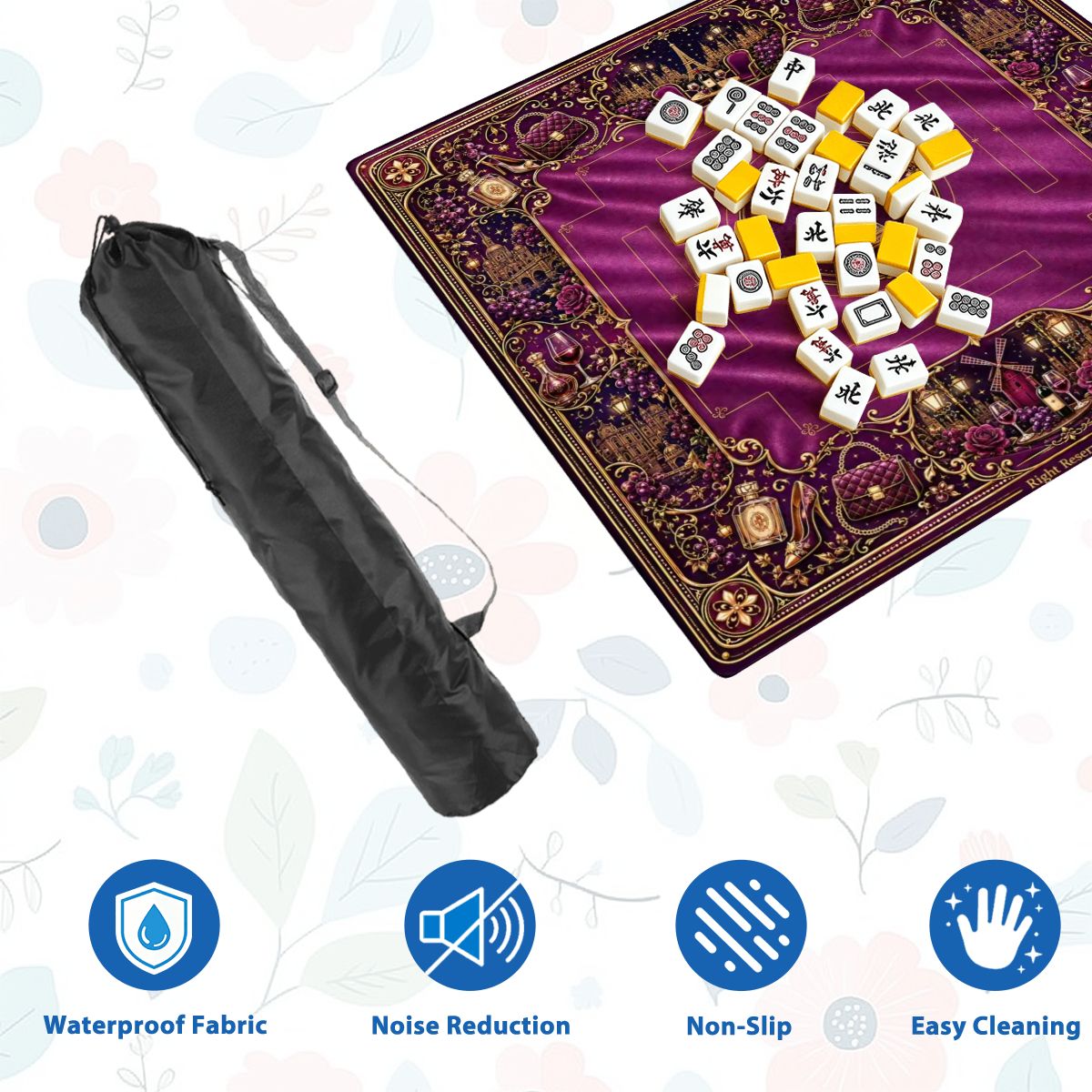 Paris Reverie American Mahjong Mat – 31.5in, 2.5mm - Ship Folded