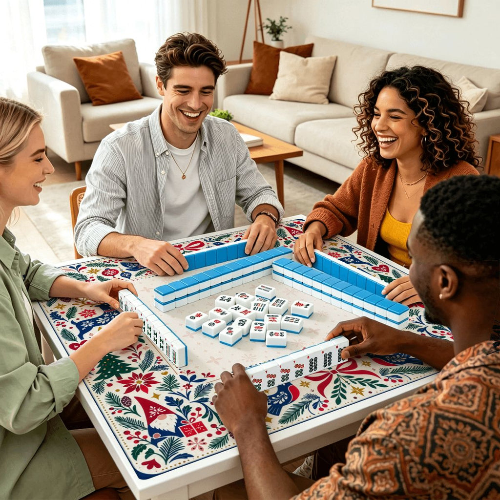 Nordic Christmas Sleek-Surface American Mahjong Mat – 2 Sizes Available