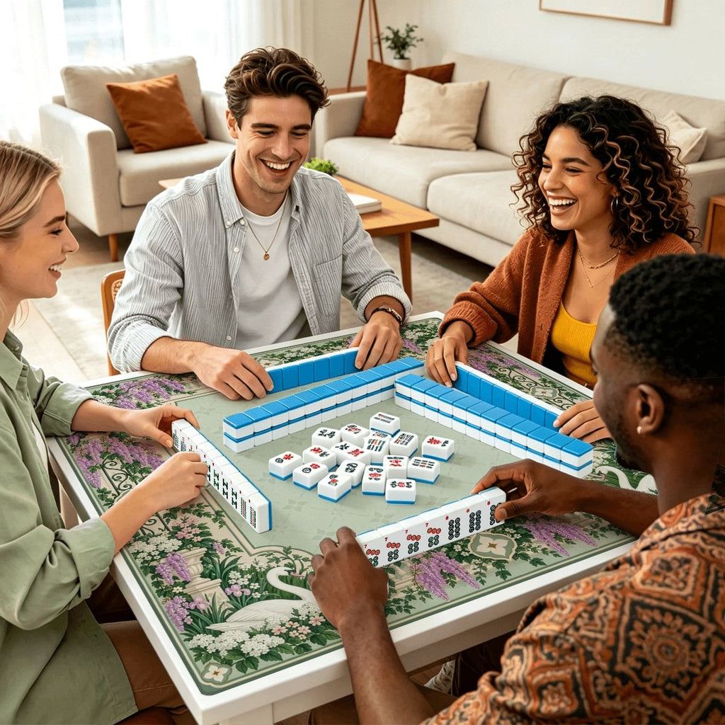 Wisteria Swan Garden Sleek-Surface American Mahjong Mat – 2 Sizes Available