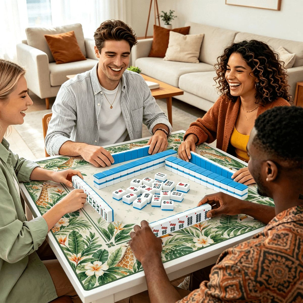 Giraffe Toucan Garden Sleek-Surface American Mahjong Mat – 2 Sizes Available