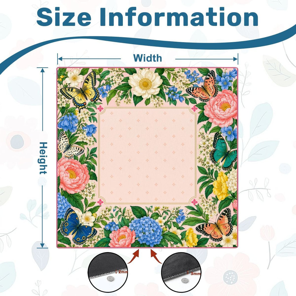 Butterfly Blossom Garden Sleek-Surface American Mahjong Mat – 2 Sizes Available