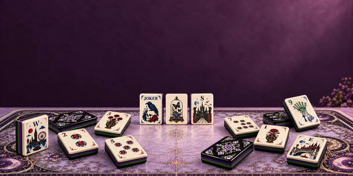 Blue Porcelain Nocturne American Mahjong Tile sets by The Mahj Ritual banner ver2