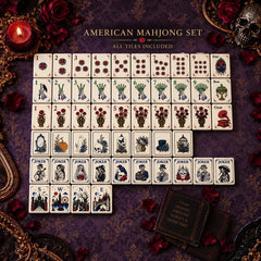 Blue Porcelain Nocturne American Mahjong Tiles – 160 Four-Layer Acrylic Tiles