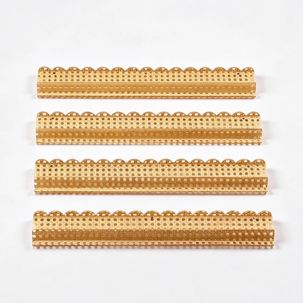Rattan Weave Acrylic Mahjong Racks & Pushers – Set of 4