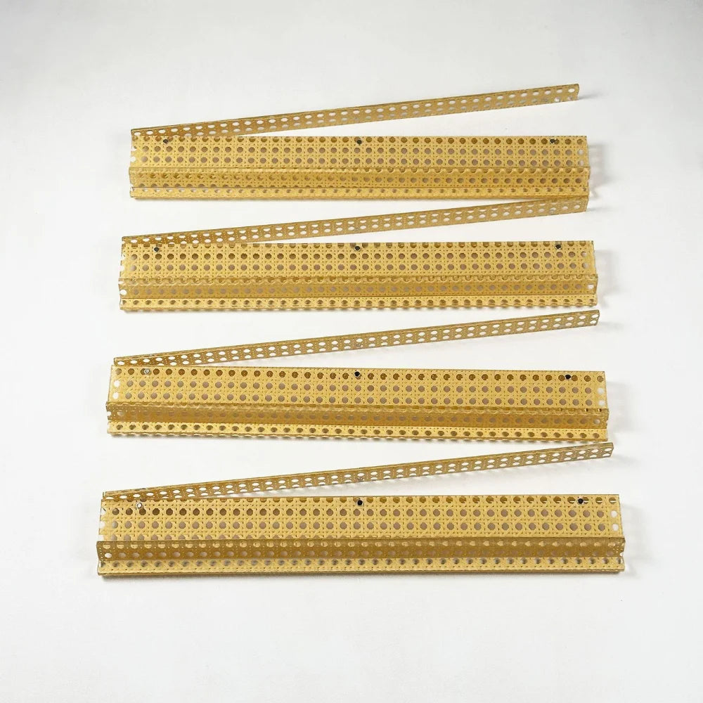 Rattan Weave Acrylic Mahjong Racks & Pushers – Set of 4