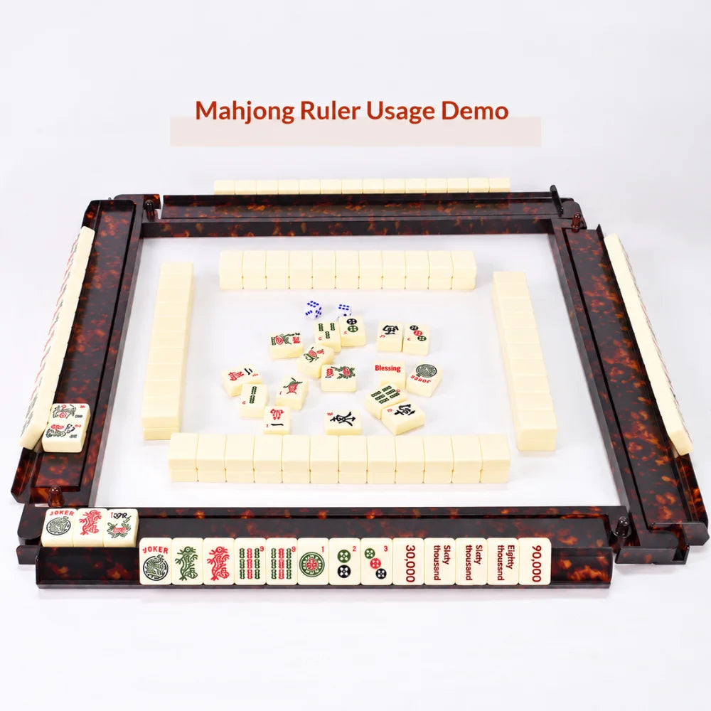 Tortoiseshell 2-in-1 Mahjong Racks & Pushers – Set of 4