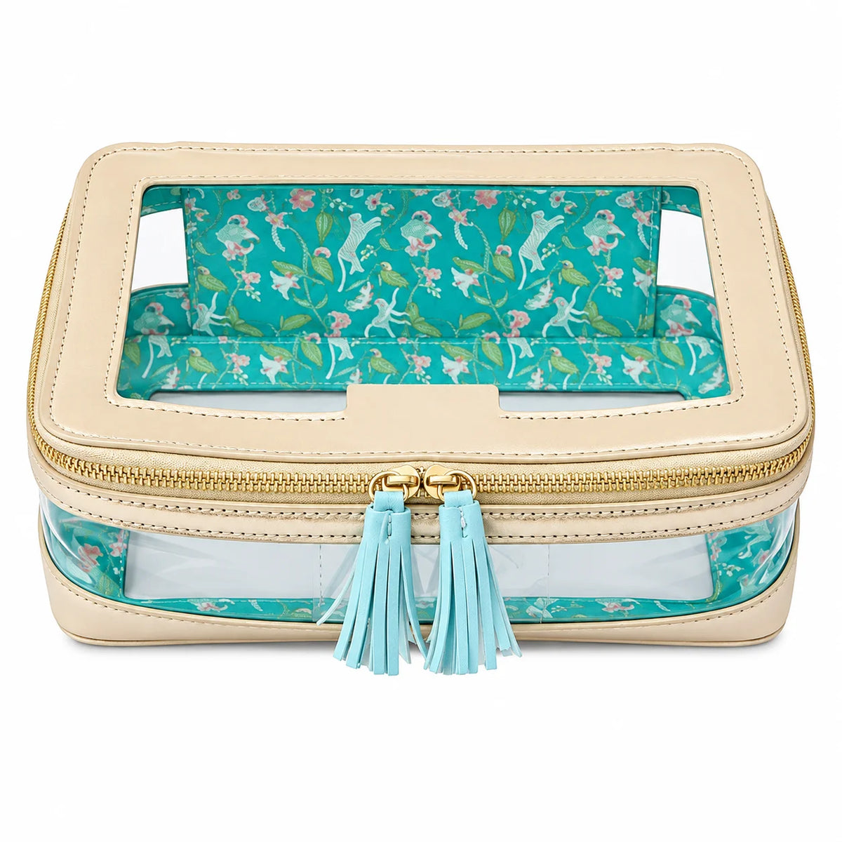 Clear View PVC Mahjong Tile Bag – Tassel Zip, 3 Colors