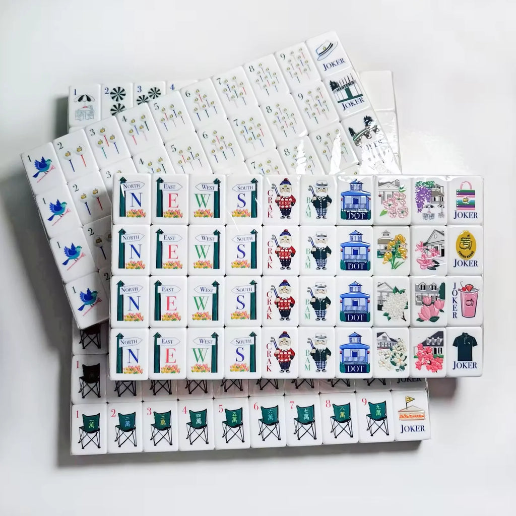 2026 NEW Custom Acrylic Luxury 160 Mahjong Tortoise Golf Masters Tiles American Set 4 Layer in Stock