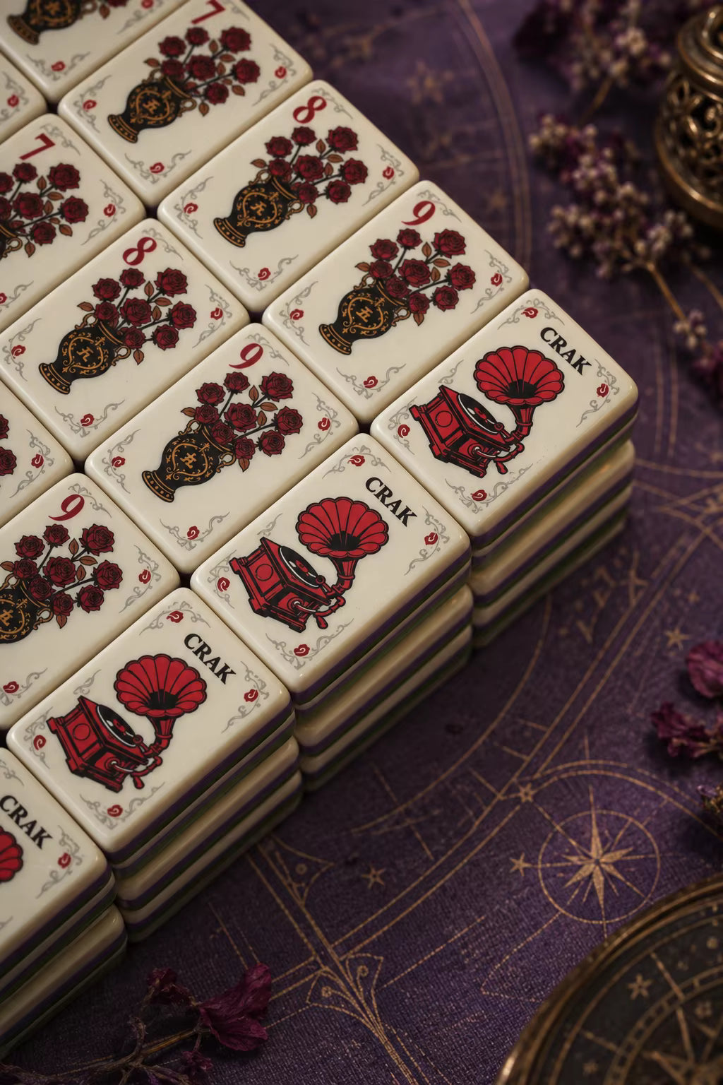 Blue Porcelain Nocturne American Mahjong Tiles – 160 Four-Layer Acrylic Tiles