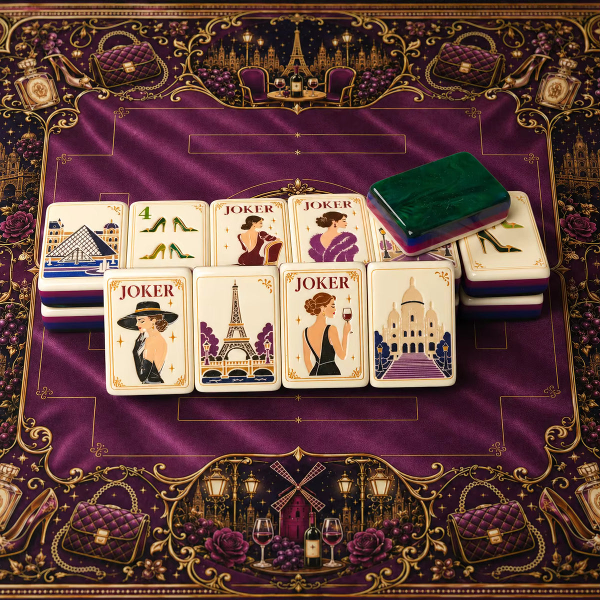 Paris Reverie American Mahjong Tiles – 160 Four-Layer Acrylic Tiles