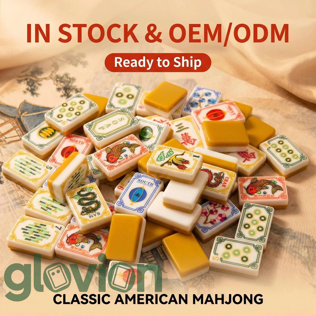 In Stock Luxury Acrylic sunday mahjong tiles butterscotch with sunday mahjong mat