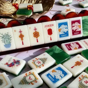 Mac & Miller Mahjong Heirloom Collection: Fire + Fortune - Verdant Fortune Acrylic Jade Luxury 160 Mahjong Tiles American Set