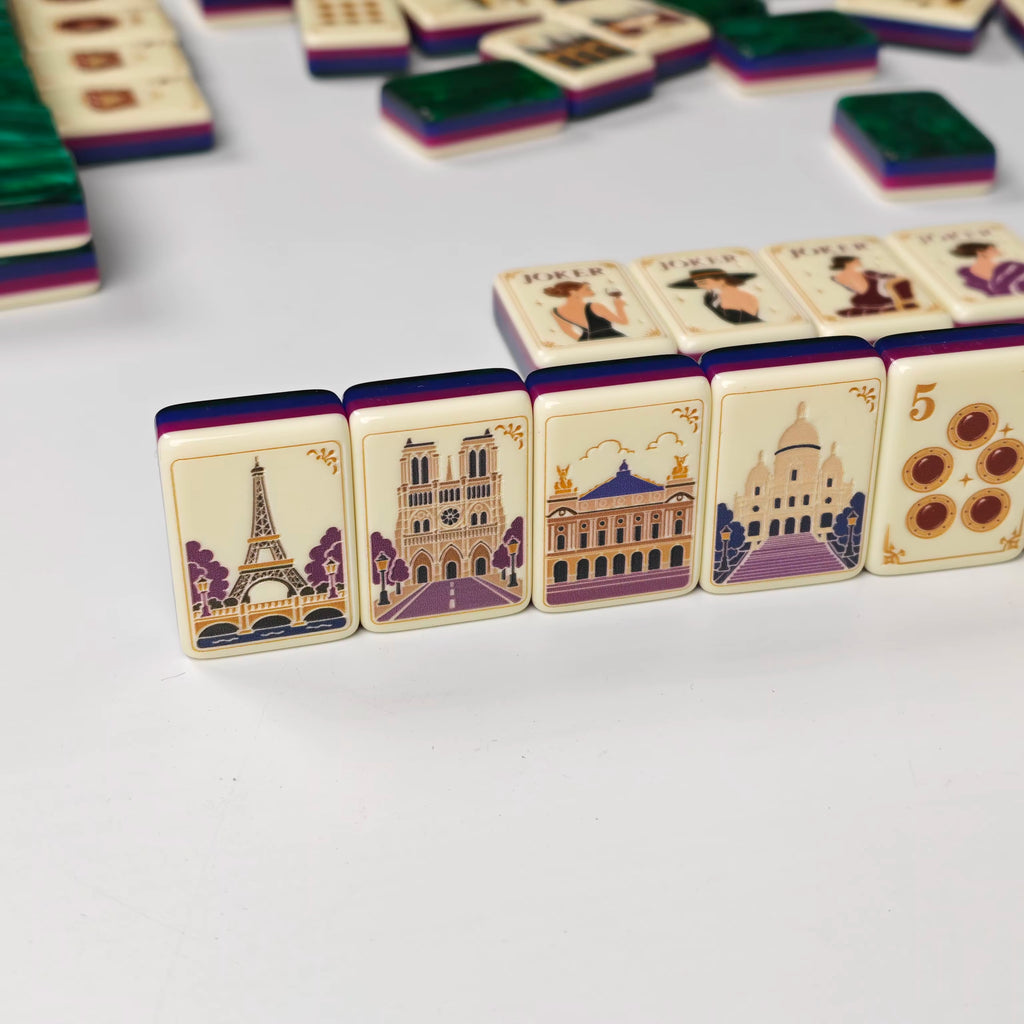 Paris Reverie American Mahjong Tiles – 160 Four-Layer Acrylic Tiles