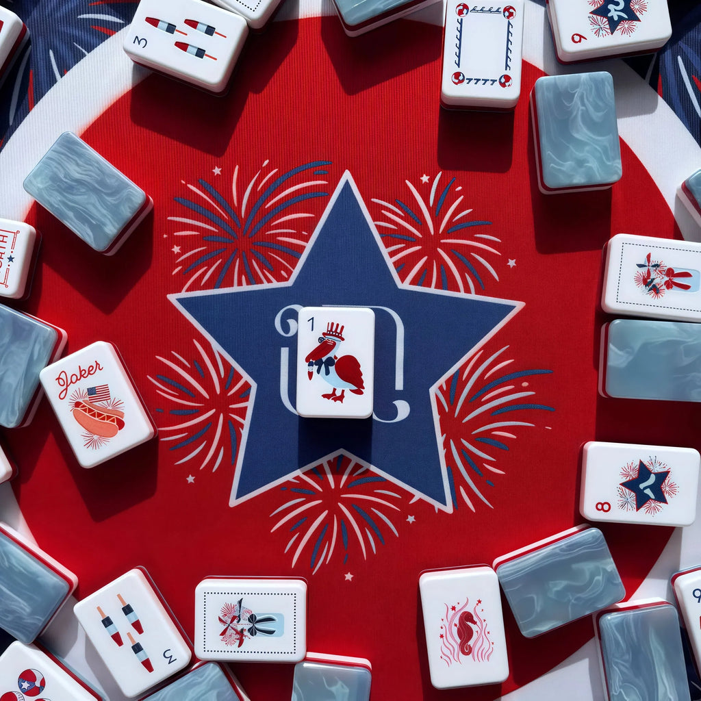 America 250 Anniversary Mahjong Tiles Limited Mahjong Tile Set  Red, White & Blues Americana Collection