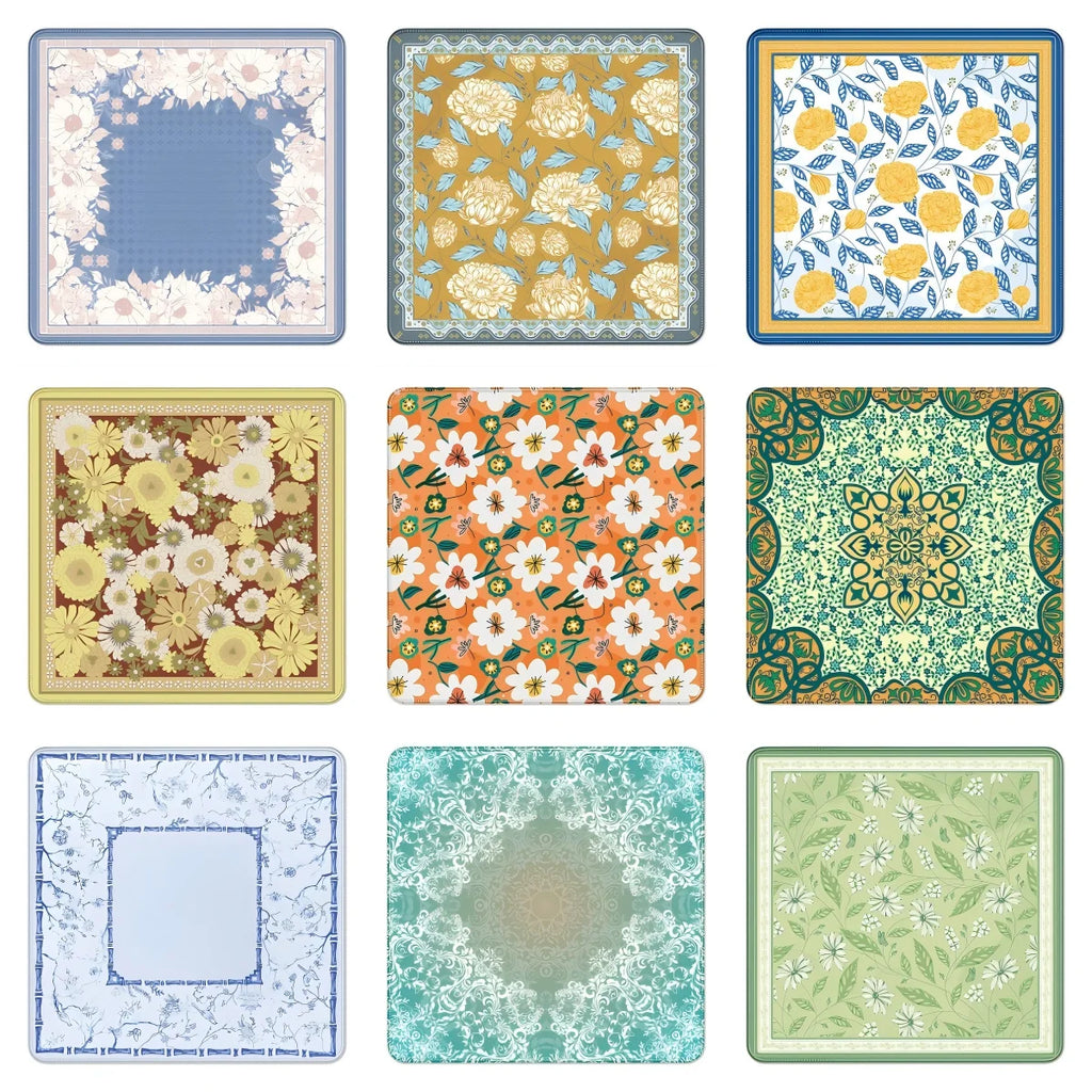 33'' X 3mm Vintage Floral American Mahjong Mat Square Non-Slip Portable