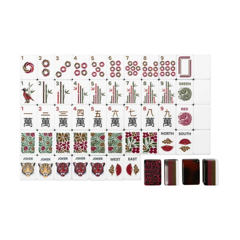 MAHJ ALA MODE the Exotics - Leopards Tile Collection 160 Acrylic American Mahjong Tile Set