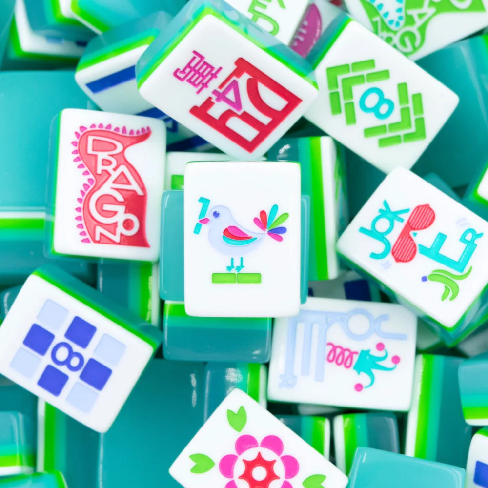 My Fair Mahjong the PLAY SERIES | PETITE | Mahjong with Something to Say | Ocean Blue 160 Acrylic American Mahjong Tile Set