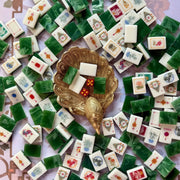 Mac & Miller Mahjong Heirloom Collection: Fire + Fortune - Verdant Fortune Acrylic Jade Luxury 160 Mahjong Tiles American Set