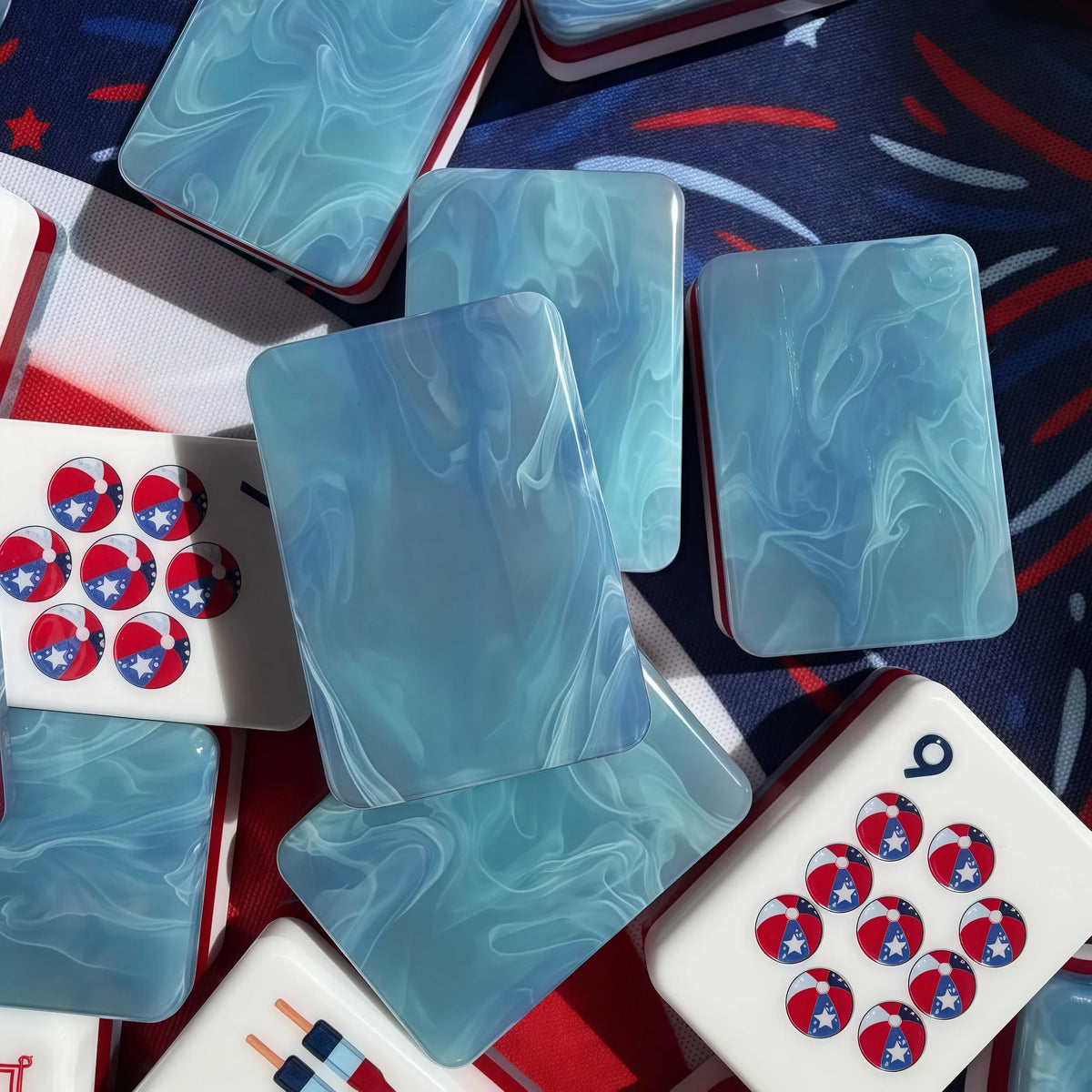 America 250 Anniversary Mahjong Tiles Limited Mahjong Tile Set  Red, White & Blues Americana Collection