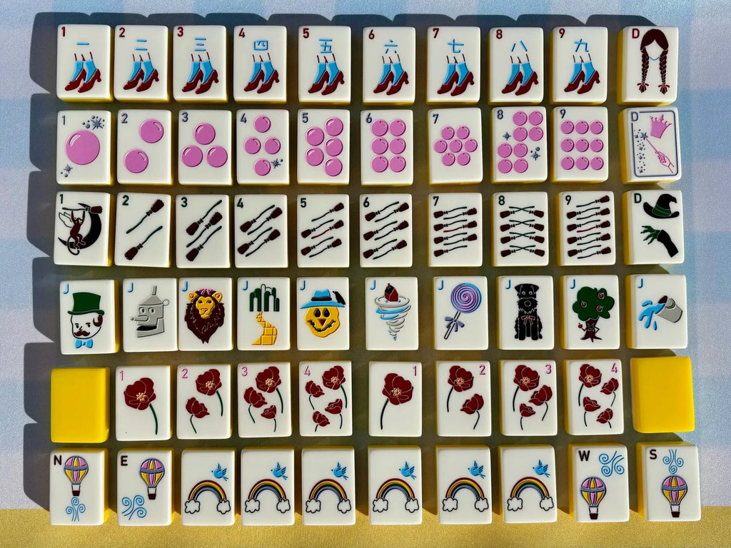 Two sparrows ruby red mahjong  Acrylic Luxury 160 Mahjong Tiles American Mirror Back Set