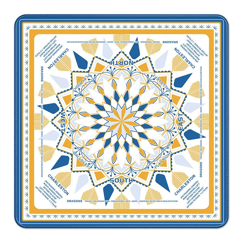 33'' X 3mm Vintage Floral American Mahjong Mat Square Non-Slip Portable