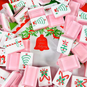 Pink Christmas Holiday Jelly Acrylic Luxury 160 Mahjong Tiles American Set 3 Layer