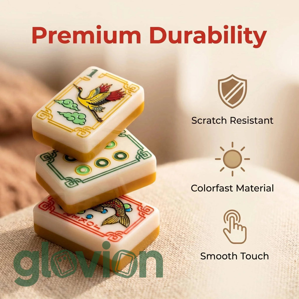 In Stock Luxury Acrylic sunday mahjong tiles butterscotch with sunday mahjong mat