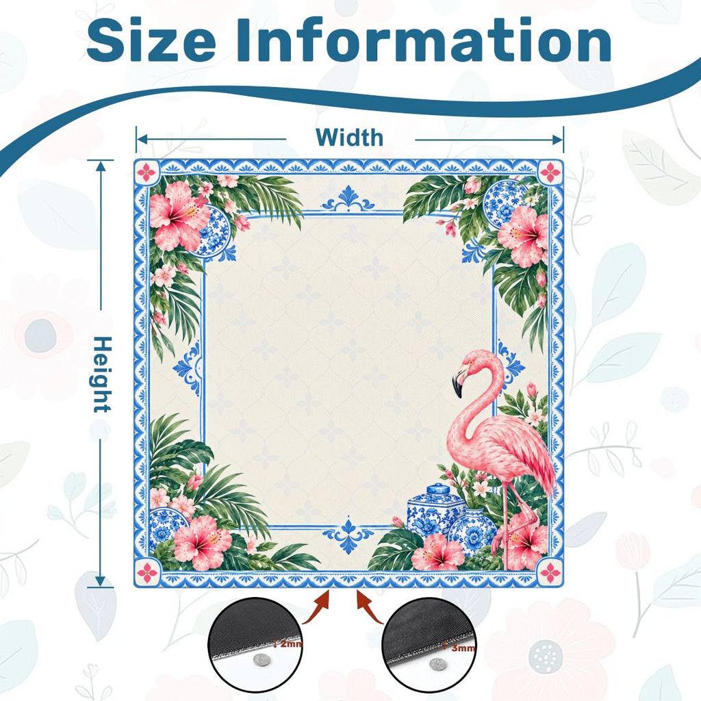 Flamingo Porcelain Garden Sleek-Surface American Mahjong Mat – 2 Sizes Available