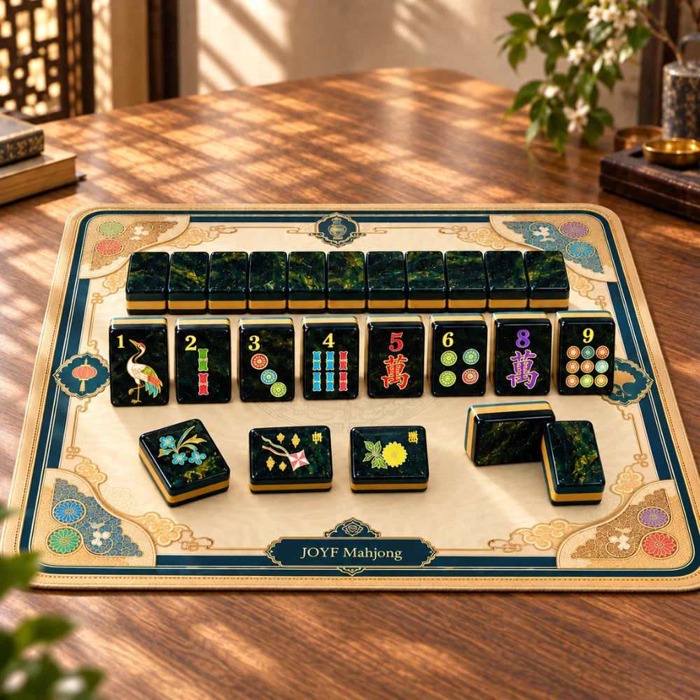 Midnight Reverie American Mahjong Tiles – 160 Three-Layer Acrylic Tiles, Deep Navy