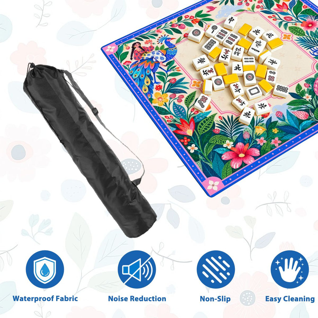 Peacock Garden Sleek-Surface American Mahjong Mat – 2 Sizes Available