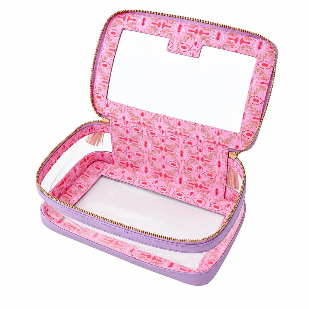 Clear View PVC Mahjong Tile Bag – Tassel Zip, 3 Colors
