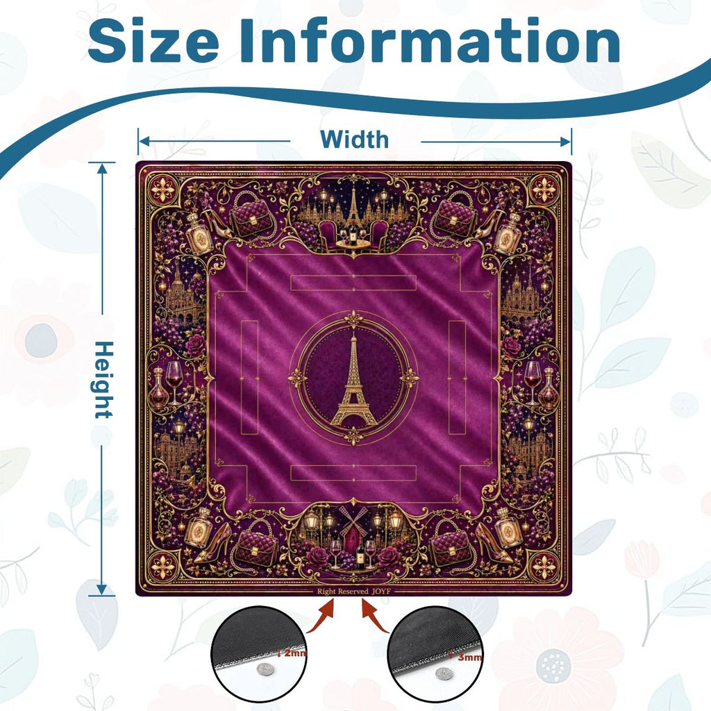 Paris Reverie American Mahjong Mat – 31.5in, 2.5mm - Ship Folded