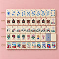 Snowfall Reverie Christmas Mahjong Tiles – 160 Two-Layer Acrylic Tiles, Powder Blue Back