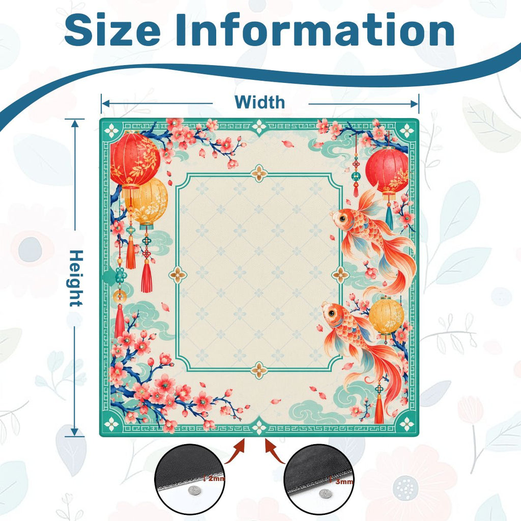 Koi Lantern Garden Sleek-Surface American Mahjong Mat – 2 Sizes Available