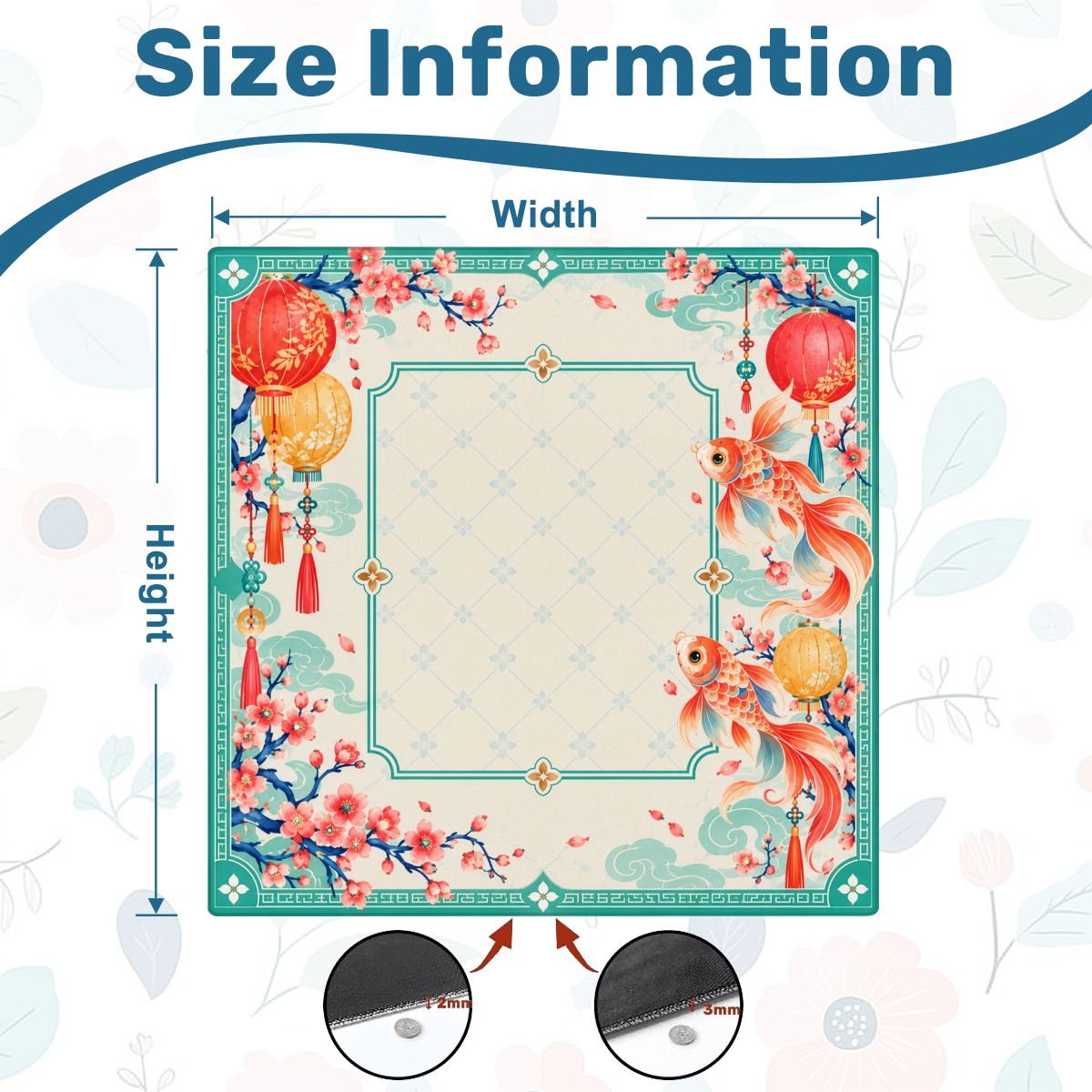 Koi Lantern Garden Sleek-Surface American Mahjong Mat – 2 Sizes Available