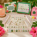 Tropical Reverie American Mahjong Tiles – 160 White Acrylic Tiles, Pink & Green