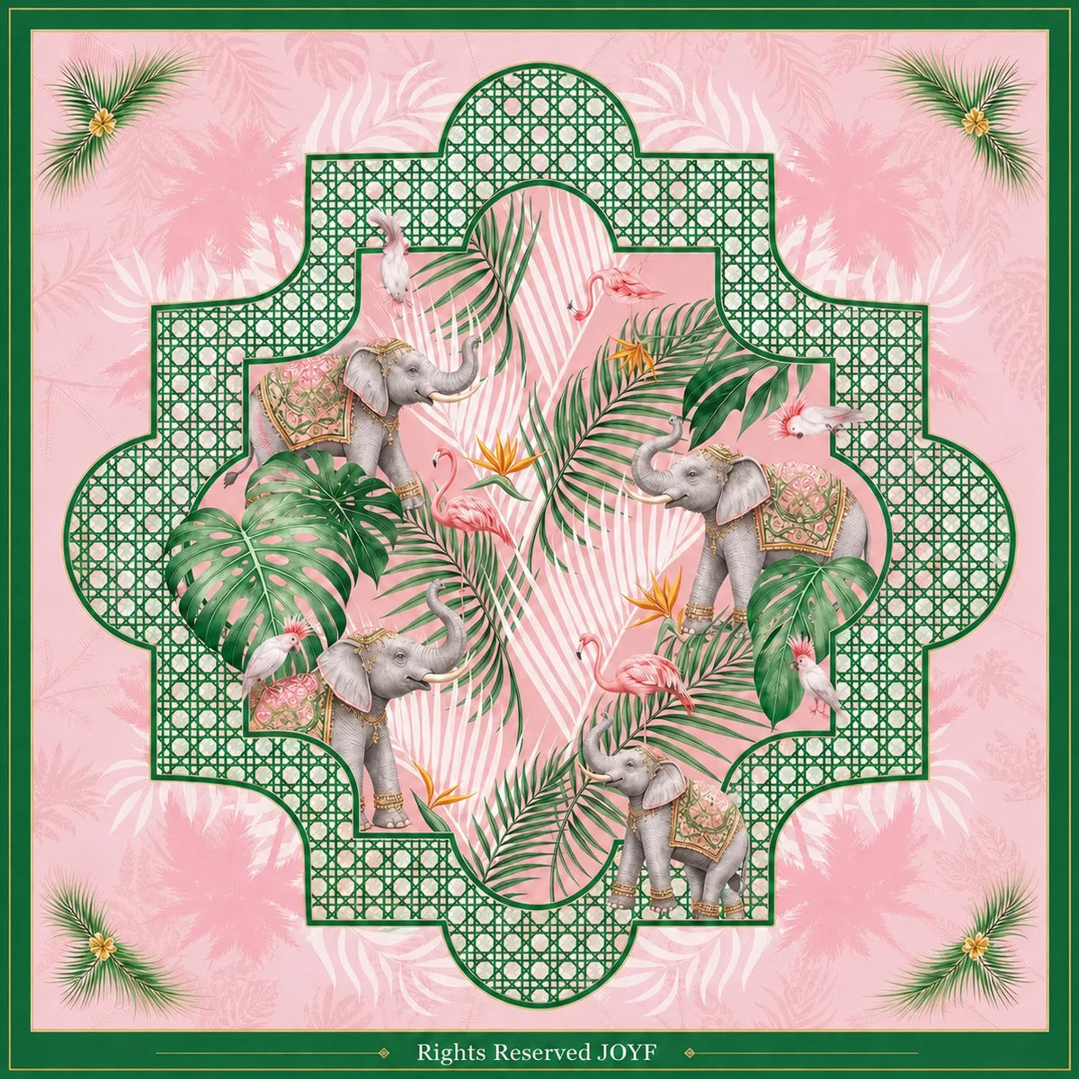 Tropical Reverie Elephant American Mahjong Mat