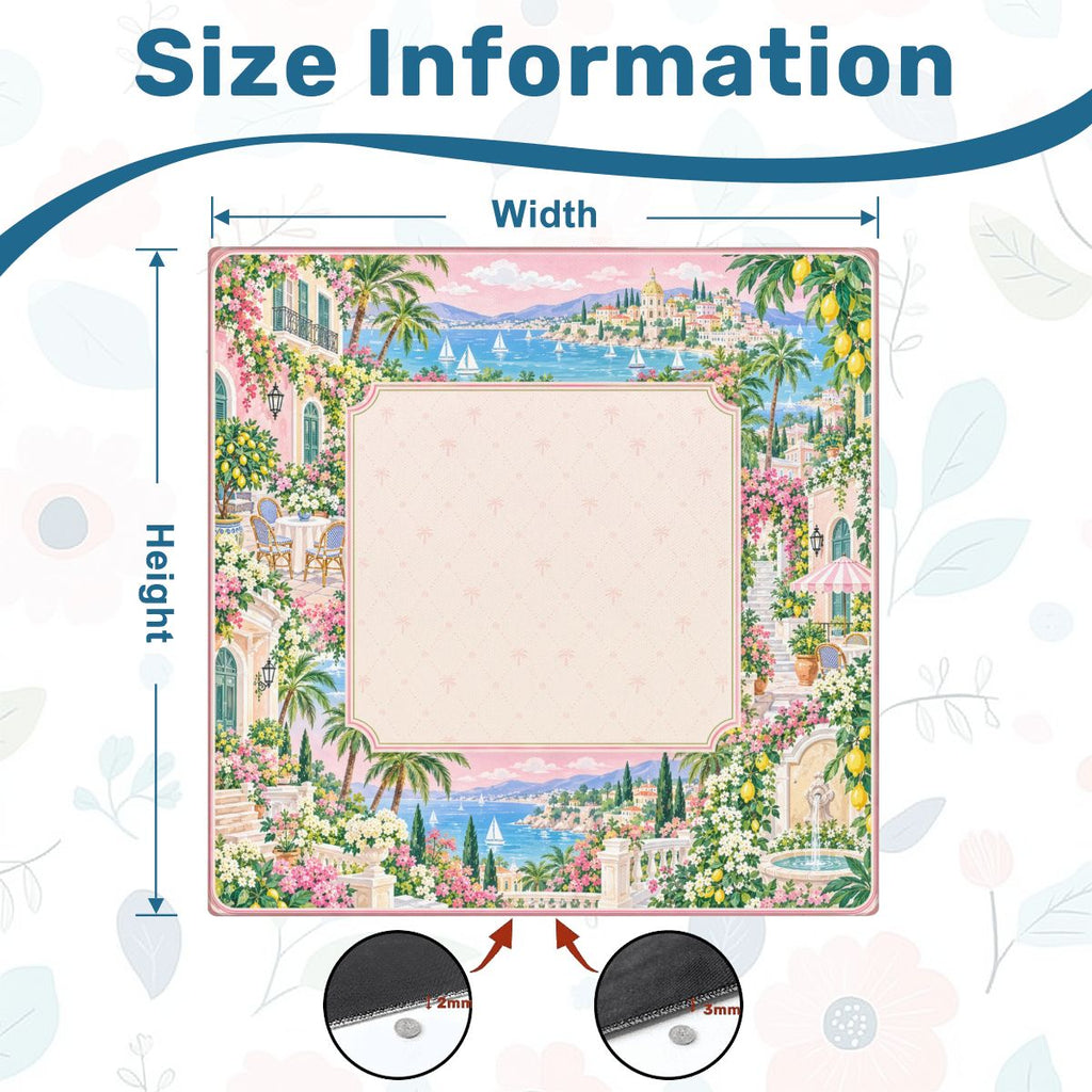 Riviera Garden Sleek-Surface American Mahjong Mat – 2 Sizes Available