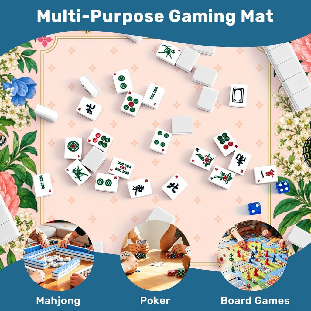 Butterfly Blossom Garden Sleek-Surface American Mahjong Mat – 2 Sizes Available