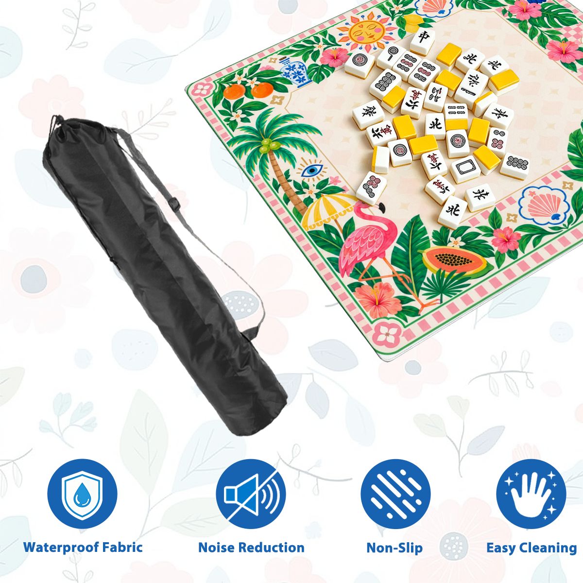 Palm Beach Menagerie Sleek-Surface American Mahjong Mat – 2 Sizes Available