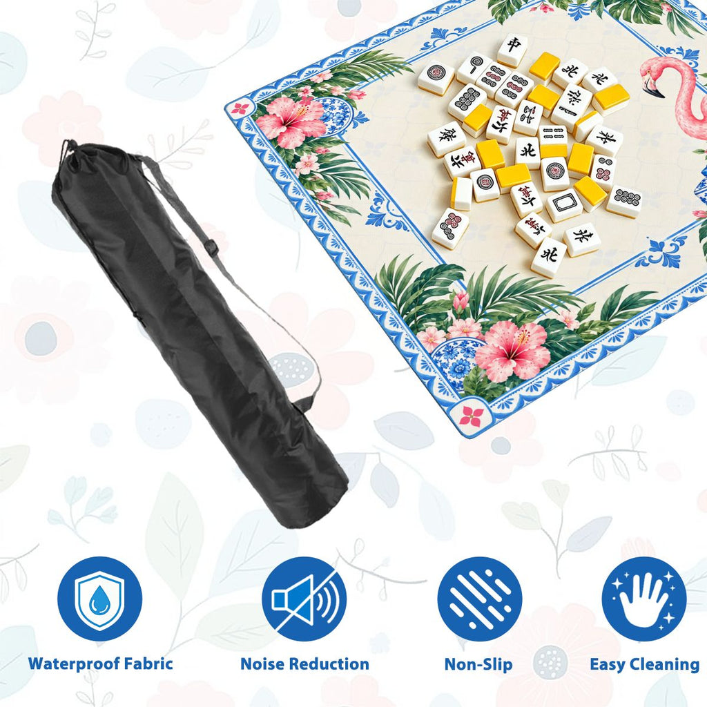 Flamingo Porcelain Garden Sleek-Surface American Mahjong Mat – 2 Sizes Available
