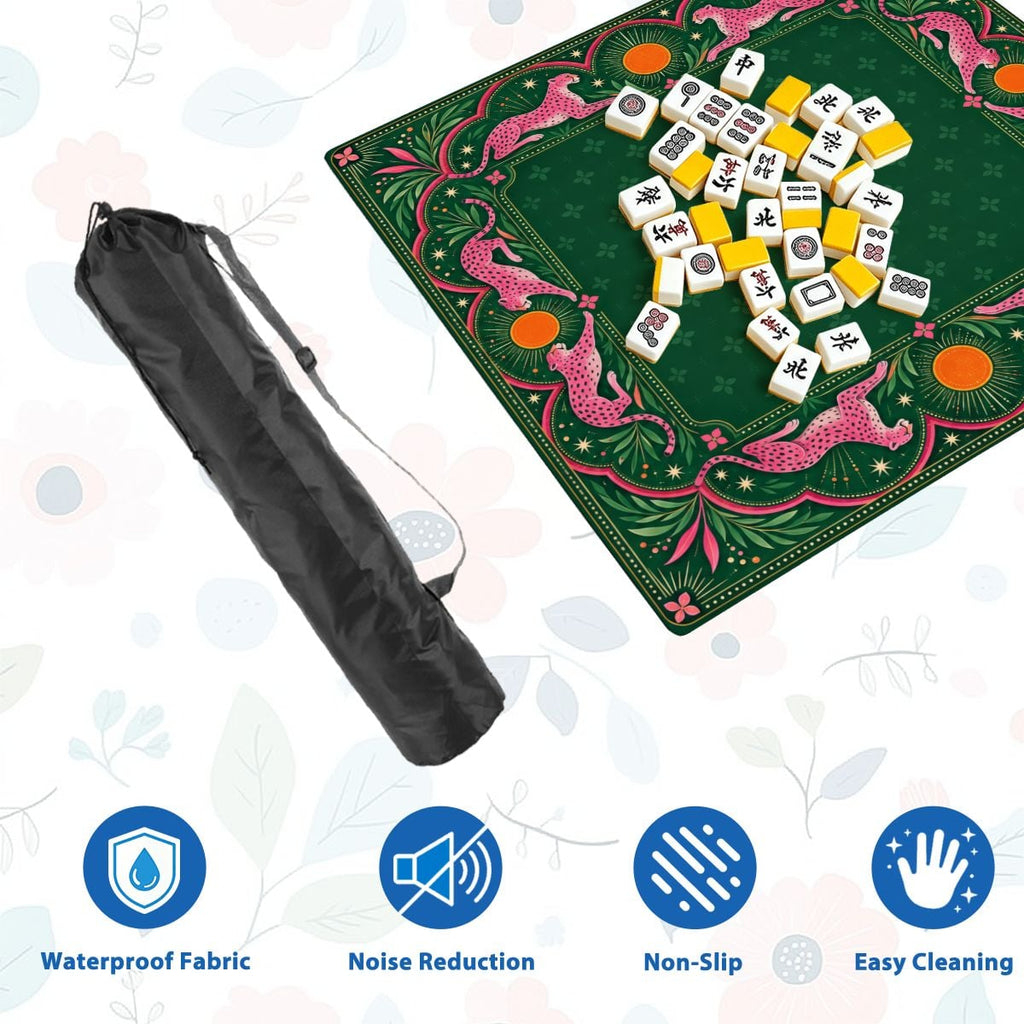 Peacock Pool Garden Sleek-Surface American Mahjong Mat – 2 Sizes Available