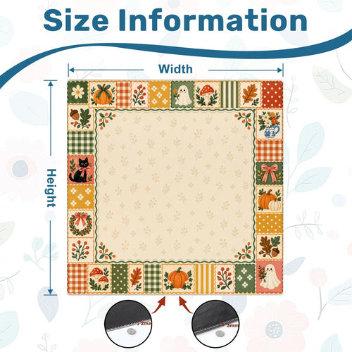 Autumn Patchwork Sleek-Surface American Mahjong Mat – 2 Sizes Available