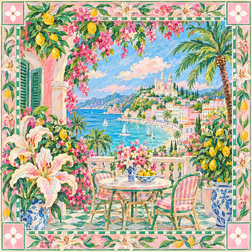 Amalfi Lemon Terrace American Mahjong Mat