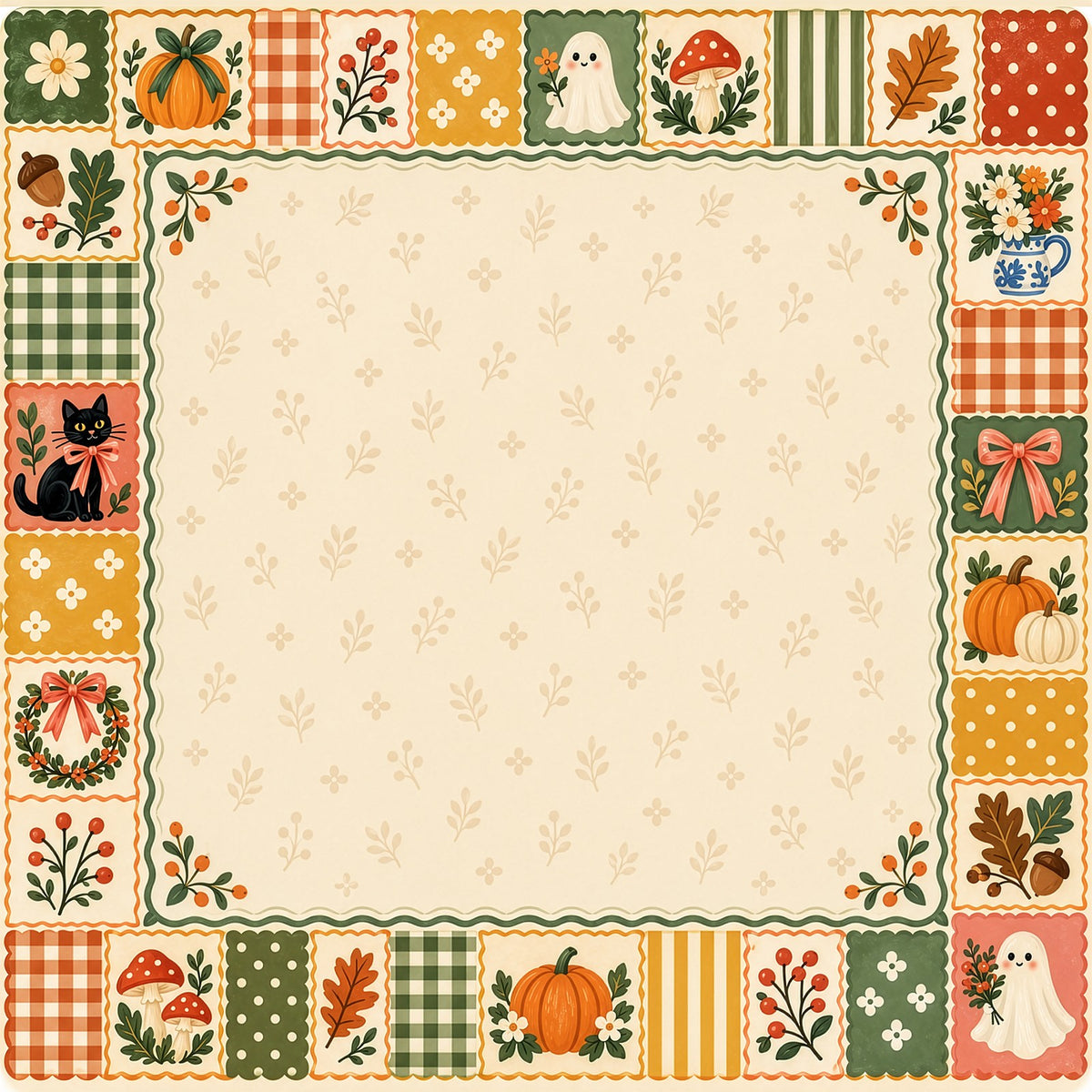 Autumn Patchwork American Mahjong Mat