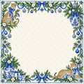 Blue Porcelain Christmas Leopard American Mahjong Mat