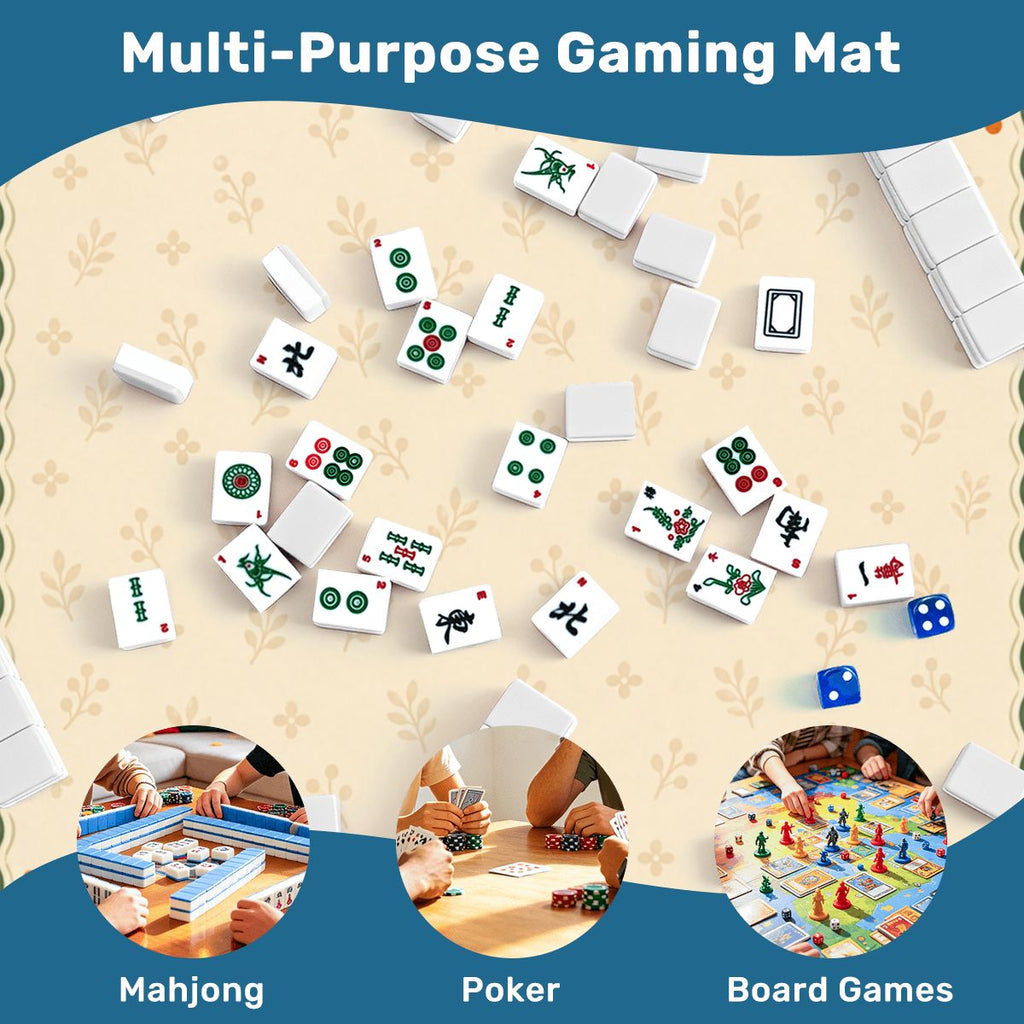 Autumn Patchwork Sleek-Surface American Mahjong Mat – 2 Sizes Available