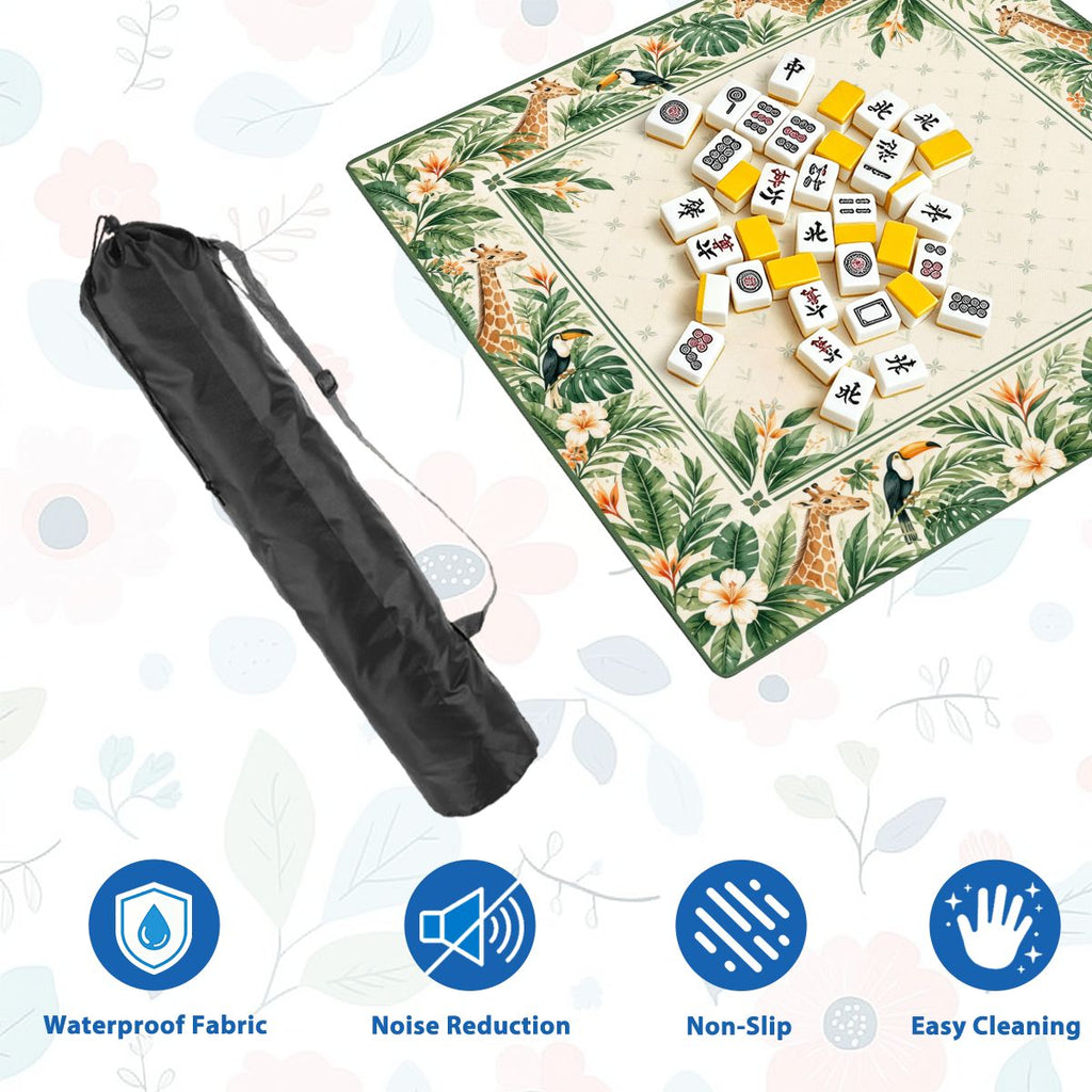 Giraffe Toucan Garden Sleek-Surface American Mahjong Mat – 2 Sizes Available